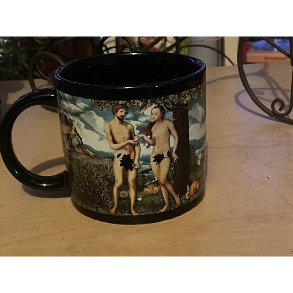 Adam And Eve Coffee Mug  Black 2013 9 cm Tall x 9.5cm Wide - Picture 1 of 4